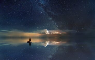 ocean, milky way, boat